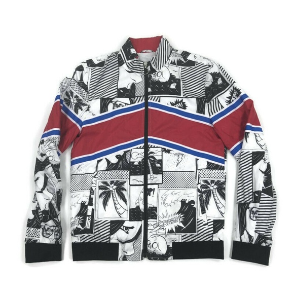 INC Mens Jacket Windbreaker Graphic Palm Tree - Picture 1 of 4